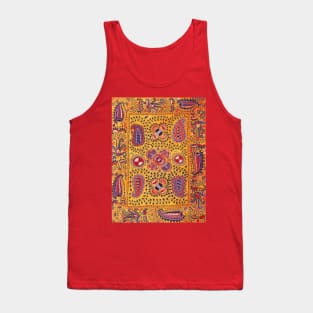 19th Century Yellow Ground Uzbekistan Suzani Tank Top